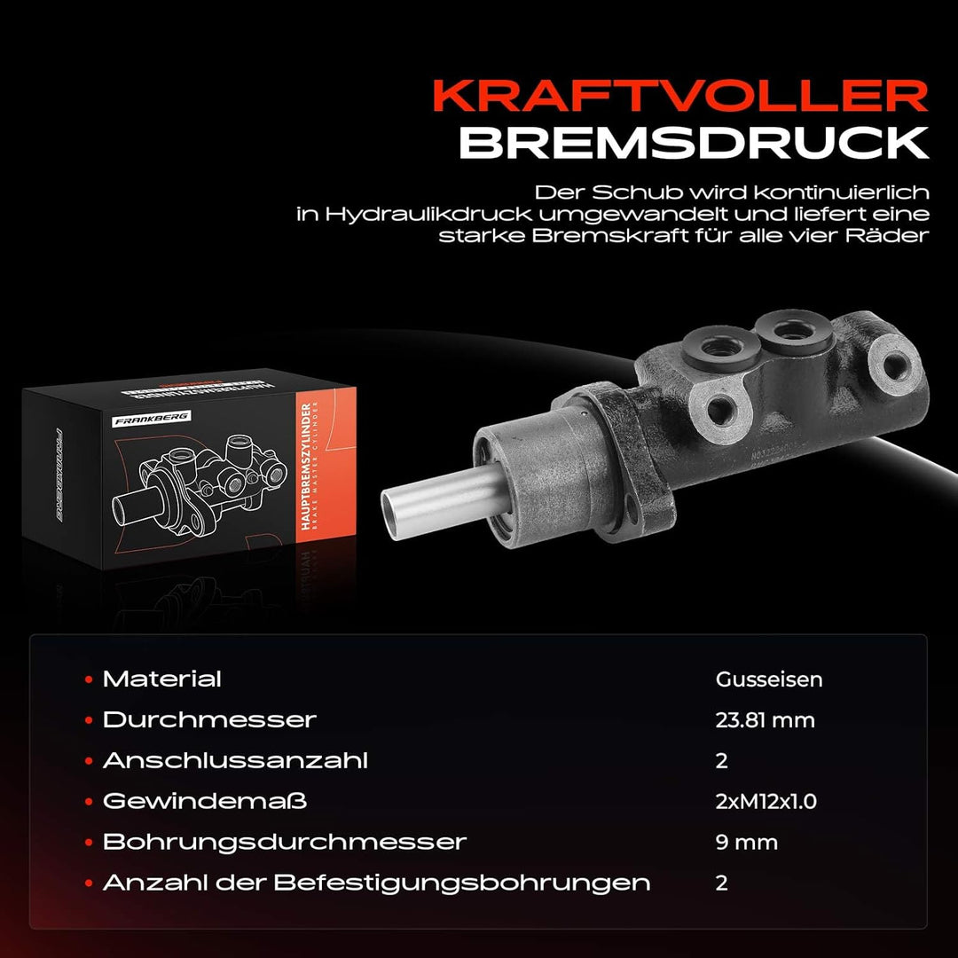Frankberg Vorne Rechts Hauptbremszylinder Kompatibel mit Galaxy WGR 1.9L-2.8L 1995-1997 Transporter
