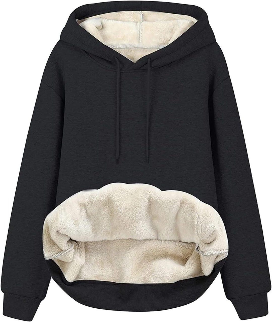 EMATOP Hoodie Damen Fleece Gefütterte Sweatshirt Winter Warm Pullover mit Kapuze Fleecepullover Kusc