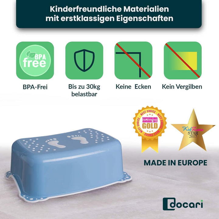 Toilettentrainer mit Treppe als Set blau - Toilettensitz Kinder und Tritthocker Kinder - Toilettensi