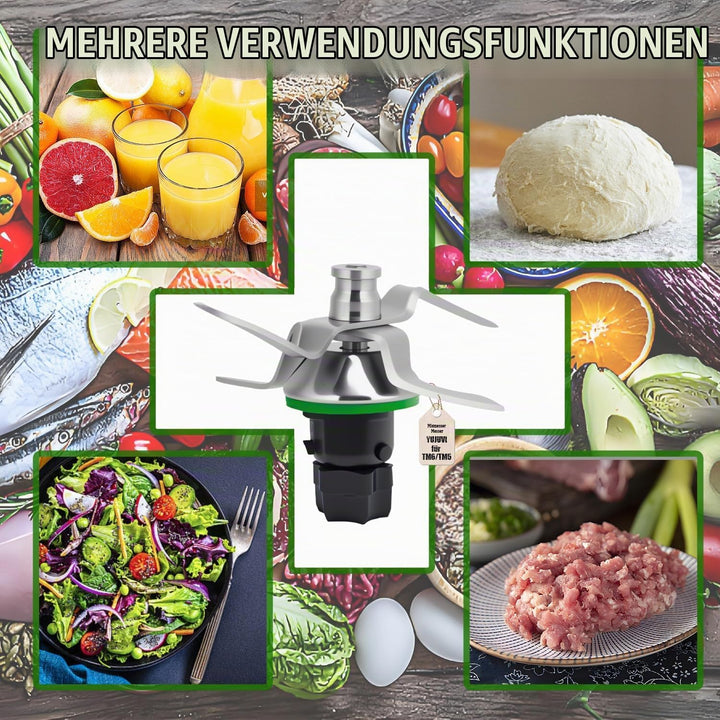 YUJUVI Messer für Vorwerk Thermomix TM5 TM6 Thеrmomix TM5 und TM6 Ersatzmesser aus Edelstahl Mixmess