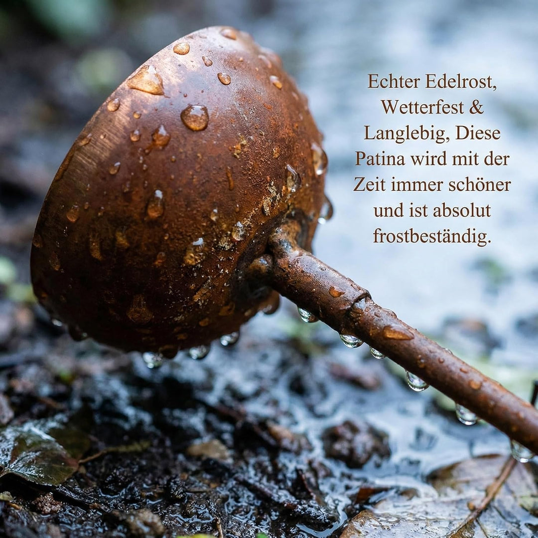 Regenfänger Gartenstecker Rost Gartenstecker Metall Gartendeko für Draussen Insektentränke Garten Na