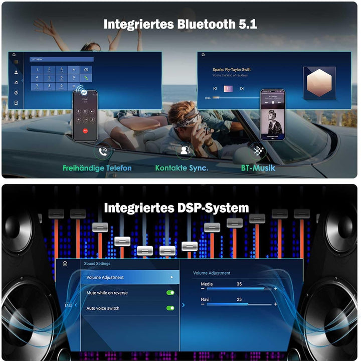 Erisin 10.25 Zoll 4GB + 64GB Android 11.0 Autoradio mit GPS Navi für BMW 5er F10 F11 CIC System Unte