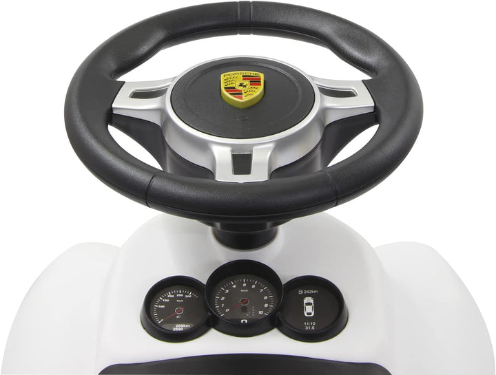 Jamara 460209 - Rutscher Porsche 911 weiss – Kippschutz, Flüsterreifen, echte Scheinwerferattrappen,
