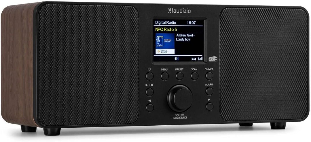 Audizio Genua DAB Radio mit Bluetooth – Stereo DAB Plus Radio mit Fernbedienung, 60 Speicherplätze,