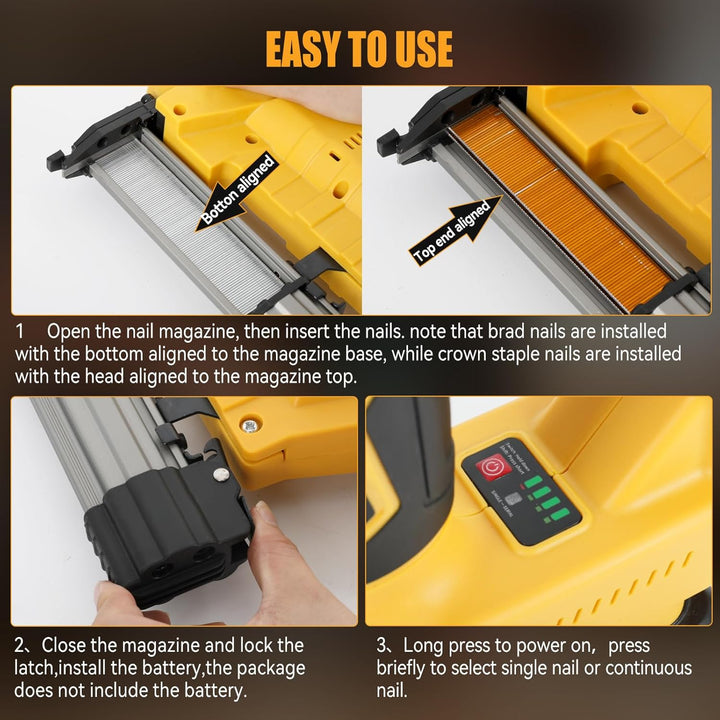 Verbesserter 18GA Akku-Nagler, kompatibel mit Dewalt 20V-Akku, bürstenloser Nagler, elektrischer Tac