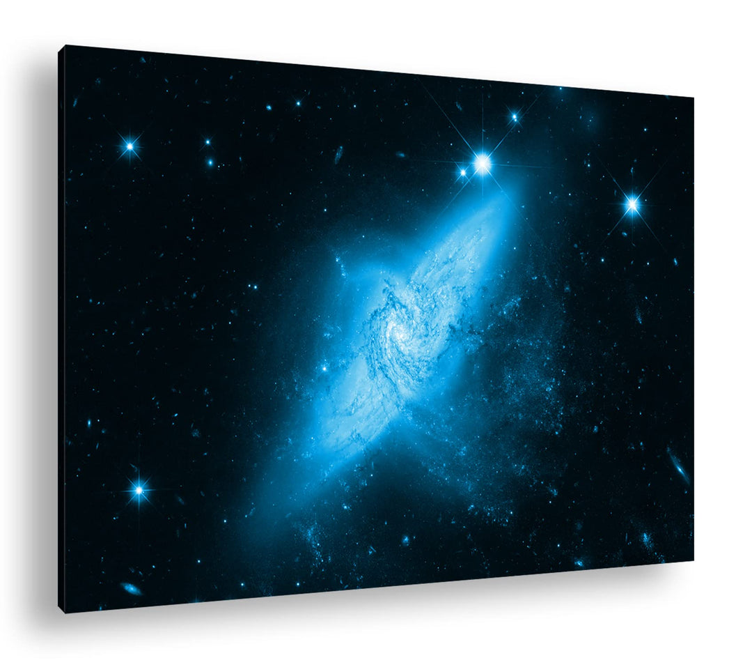 deyoli Dark weite Galaxien mit leuchtenden SternenFormat 80x60 Effekt: Monocrome Blau als Leinwandbi