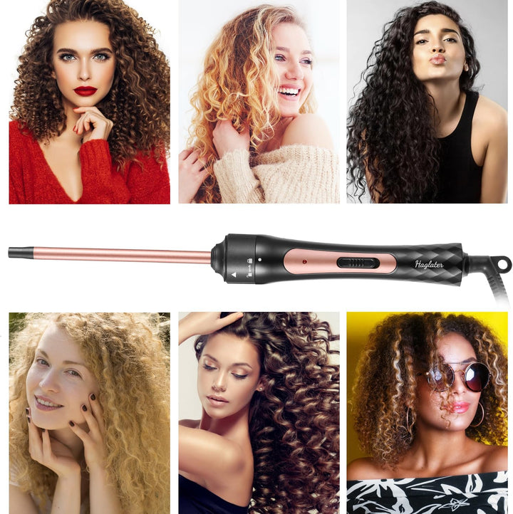 Lockenstab Kleine Locken, Haglater Mini Lockenstab 9mm 80-230℃, keramischer Lockenstab 40s Schnelles