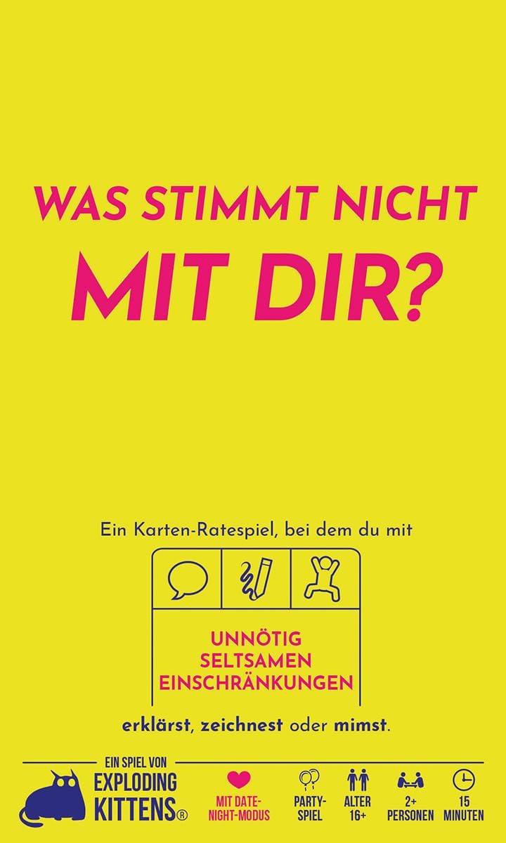 Exploding Kittens, was stimmt Nicht mit dir?, Partyspiel, Kartenspiel, 2+ Spieler, ab 16+ Jahren, 15