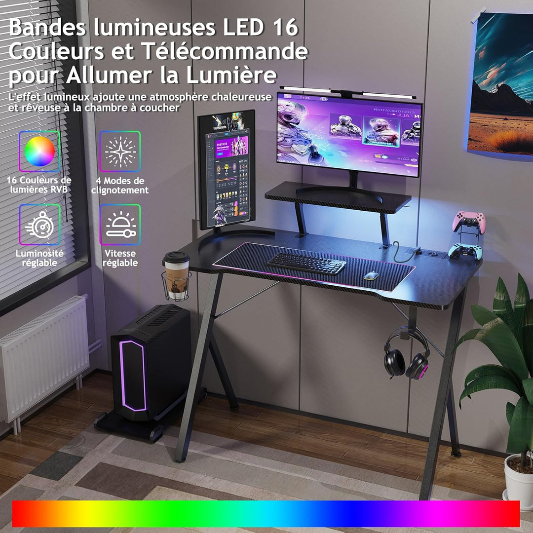LANTUS Tisch, Arbeitsplatz, für Büro, Schlafzimmer, Industriestil, Metallrahmen, 100 x 50 x 77,5 cm,