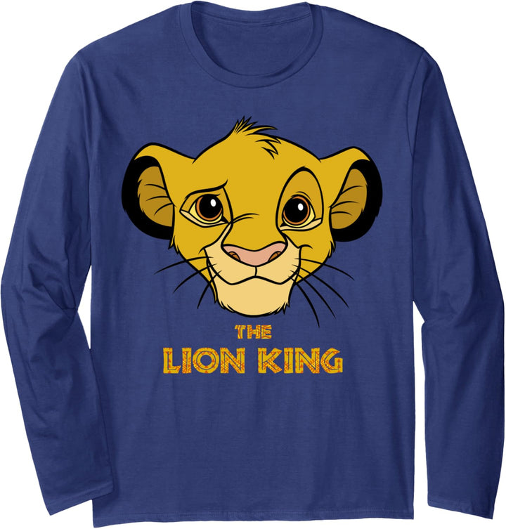 Disney The Lion King Simba Big Face Logo Langarmshirt