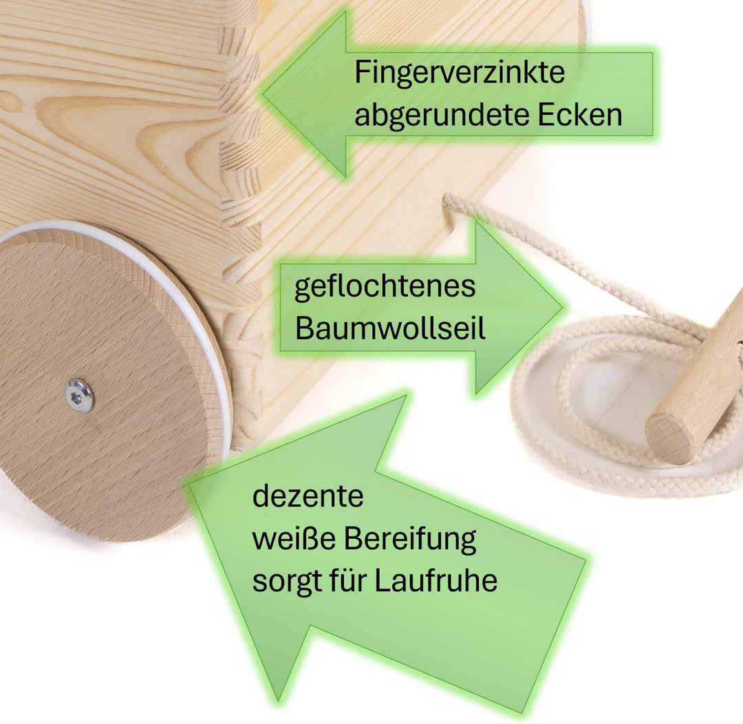 Spielzeugkiste Deckel Holz mit Rollen Räder 40 x 30 x 26 cm Auswahl (mit Klappdeckel), mit Klappdeck