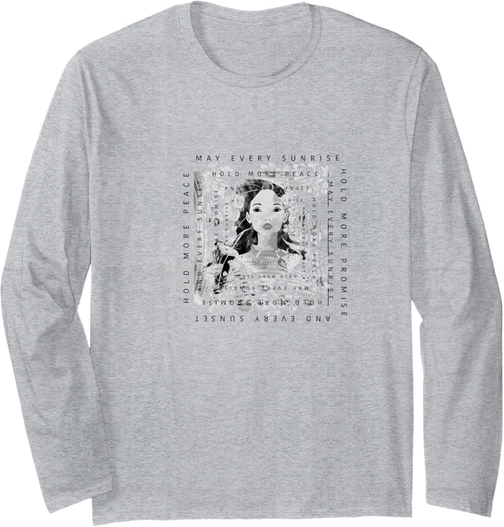 Disney Pocahontas Hold More Peace Text Langarmshirt