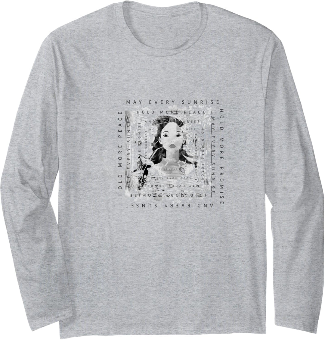 Disney Pocahontas Hold More Peace Text Langarmshirt