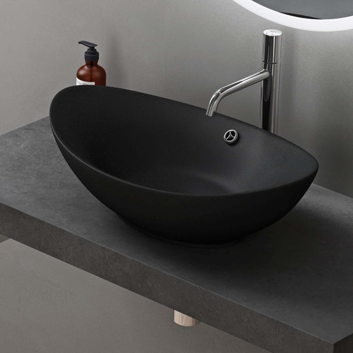 doporro Waschbecken Bad 59x38x19cm Brüssel 818 | Lotuseffekt durch Nano-Versiegelung | Aufsatzwaschb