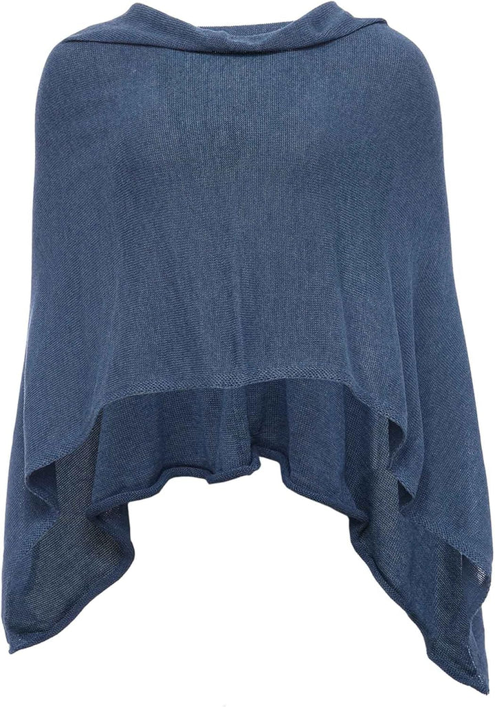 "Cashmere Dreams Poncho-Schal aus Baumwolle - Hochwertiges Cape für Damen - Umhängetuch und Tunika -