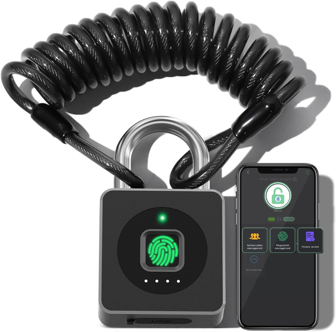 Vorhängeschloss Fingerabdruck, Anweller Vorhängeschloss mit Bluetooth und Fingerabdruck Entsperren,