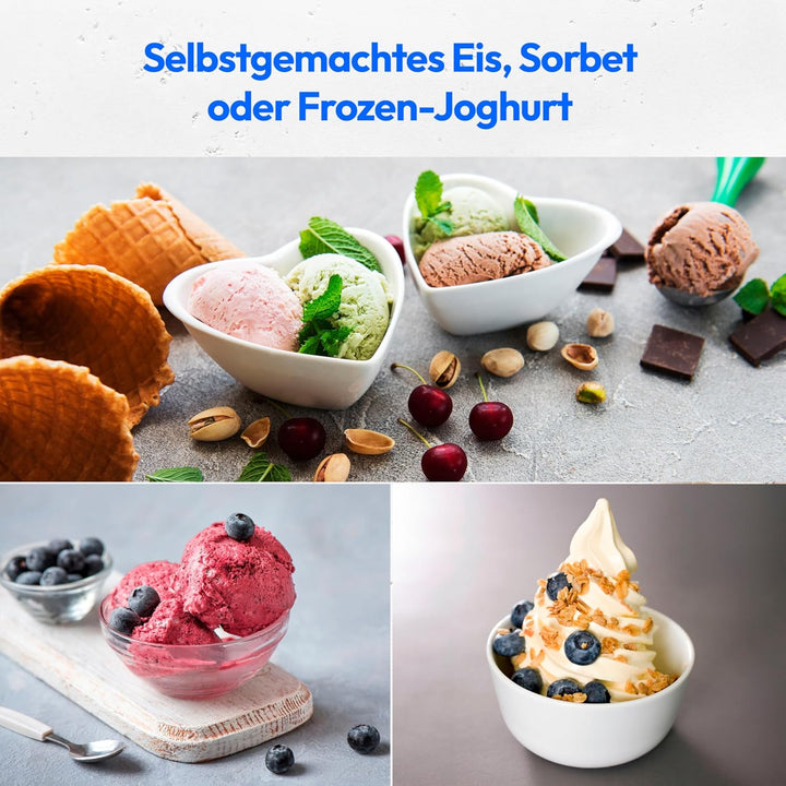 MEDION Eismaschine mit Kompressor (geeignet für die Zubereitung von Eiscreme, Frozen Yoghurt & Sorbe