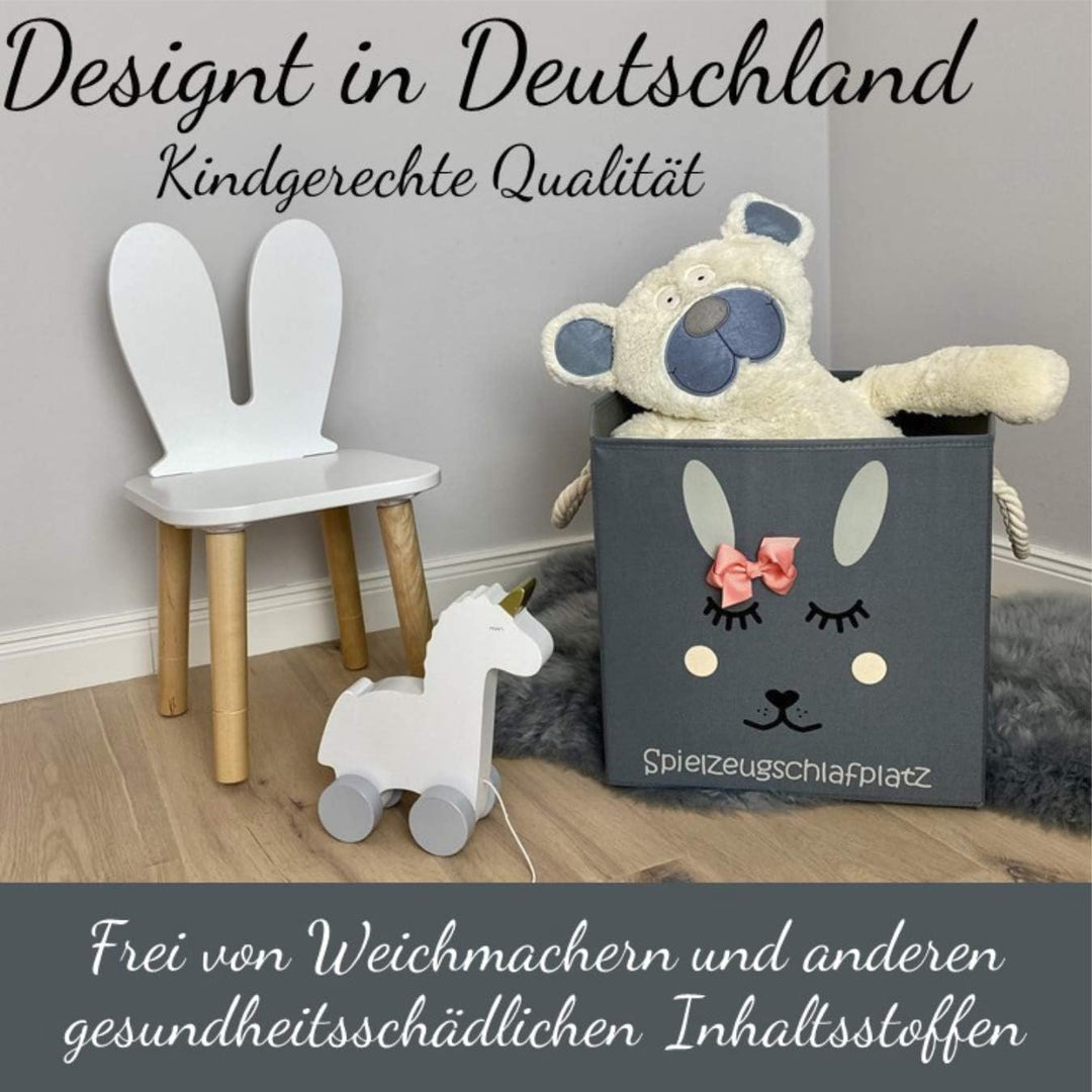 Hase Aufbewahrungsbox grau für Kinder, Baby Aufbewahrungskorb, schöne praktische Spielzeugkiste für