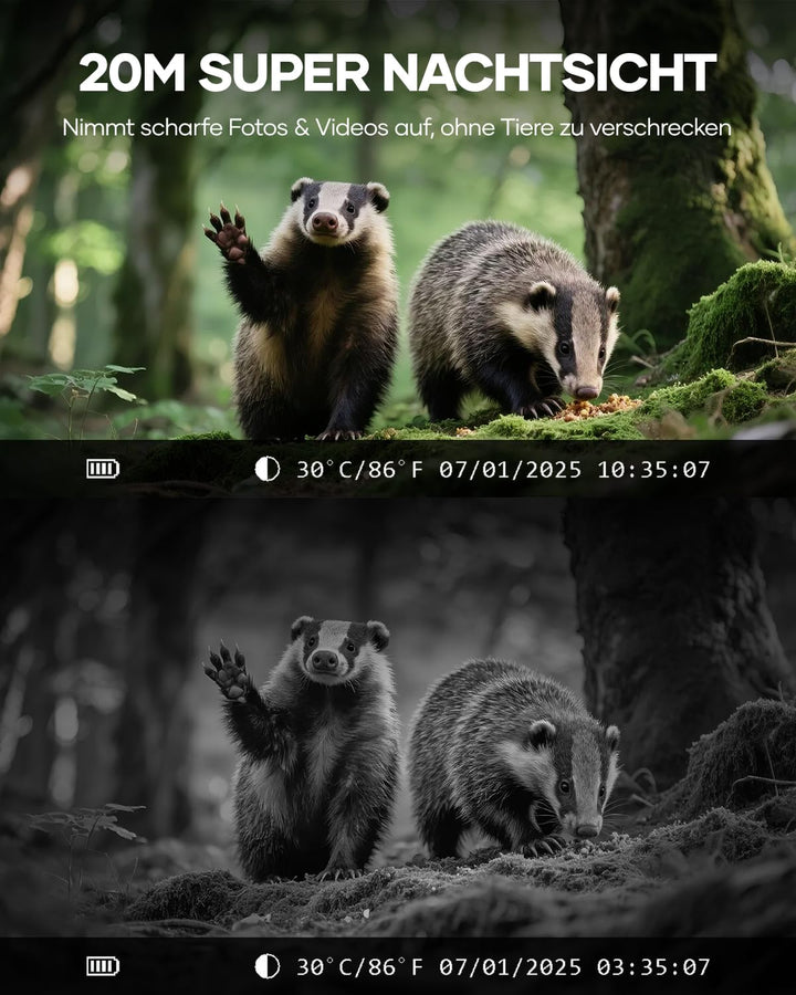 Wildkamera mit Handyübertragungs-App,WIAN Solar Wildtierkamera mit Nachtsicht Bewegungsmelder,48MP 3