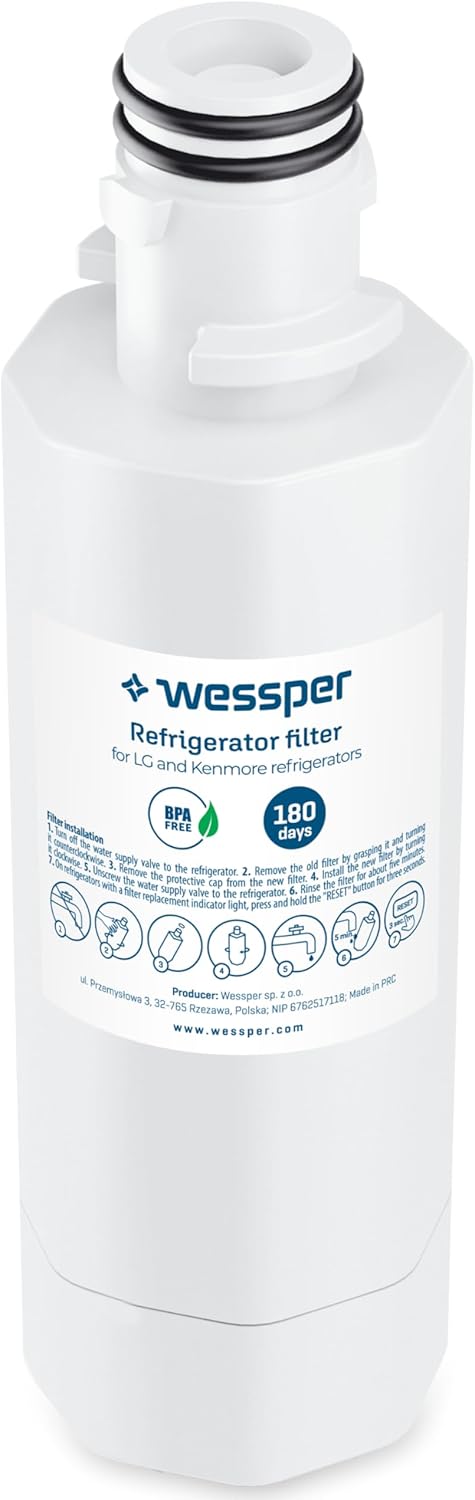 Wessper Wasserfilter Kühlschrank 3 Stück Ersatz für LG LT1000P, ADQ747, Kenmore 46-9980, Kompatibel