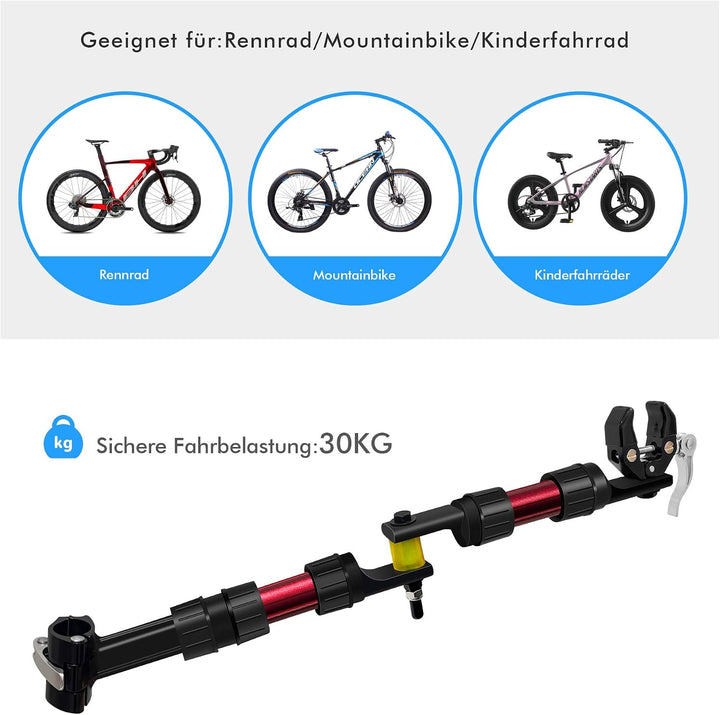 Mimoke Fahrradanhänger Kupplung Aluminium – Adapter Verbinder für Handwagen & Transportanhänger, Sch