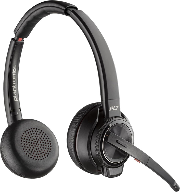 Poly Bluetooth DECT Headset Savi W8220 Binaurale Tragevariante (mit USB) in Schwarz Stereo USB-A, Bl