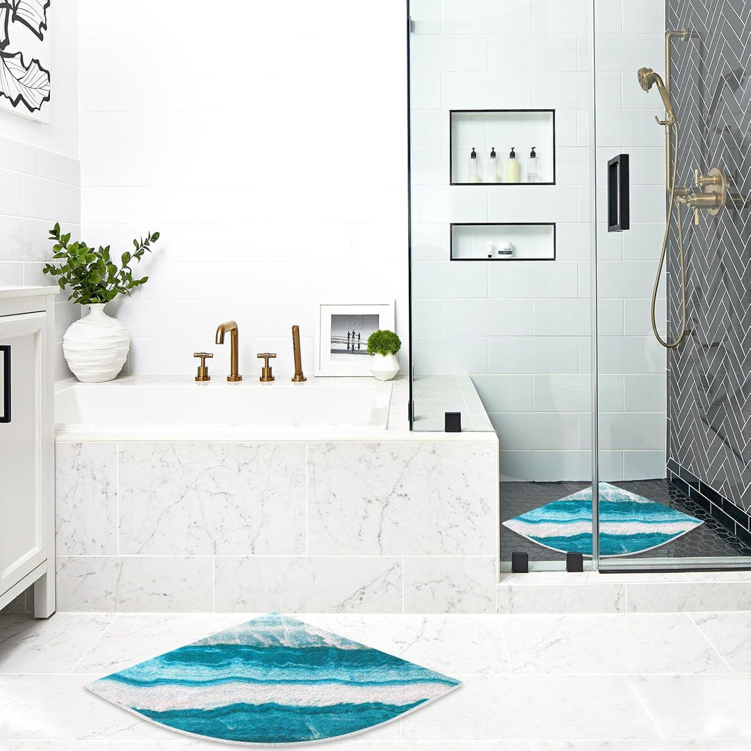 Mofonky Duschmatte rutschfest Antirutschmatte Dusche: 70 x 70 cm Gross Eckduschmatte Dreieckig Dusch