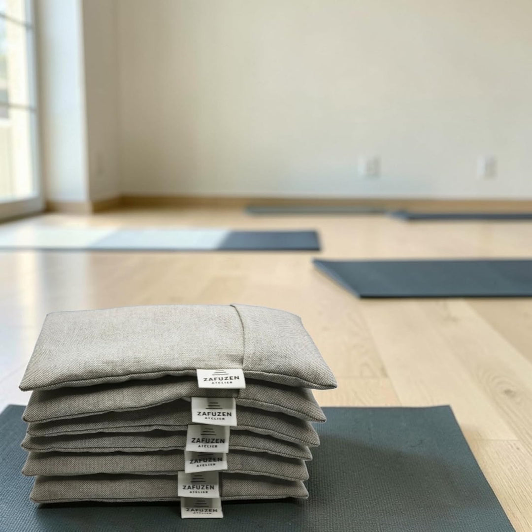 Augenkissen mit Abnehmbarem Bezug 6er Set – Naturbaumwolle und Lavendel – Professionelle Nutzung Yog