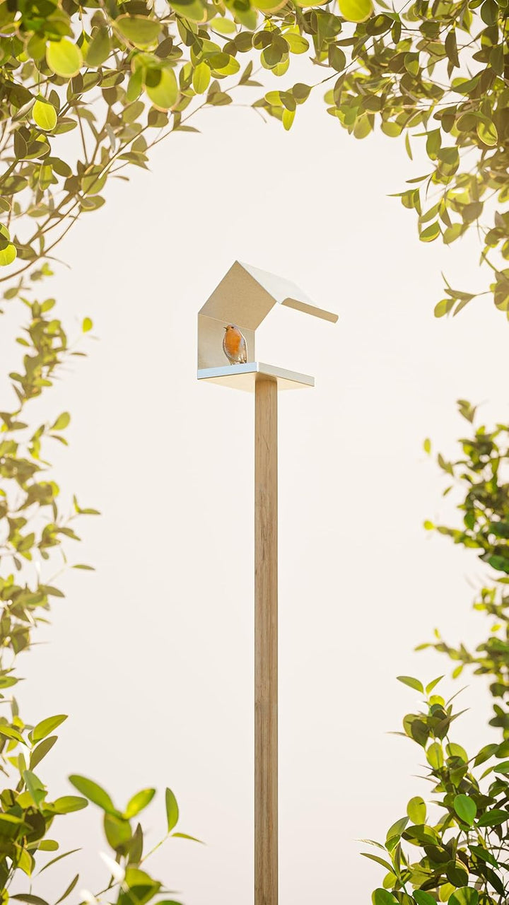 Alberts 355067 Vogelhäuschen Spitzdach | Vogelfutterhaus aus Stahl in verschiedenen Trendfarben | Vo