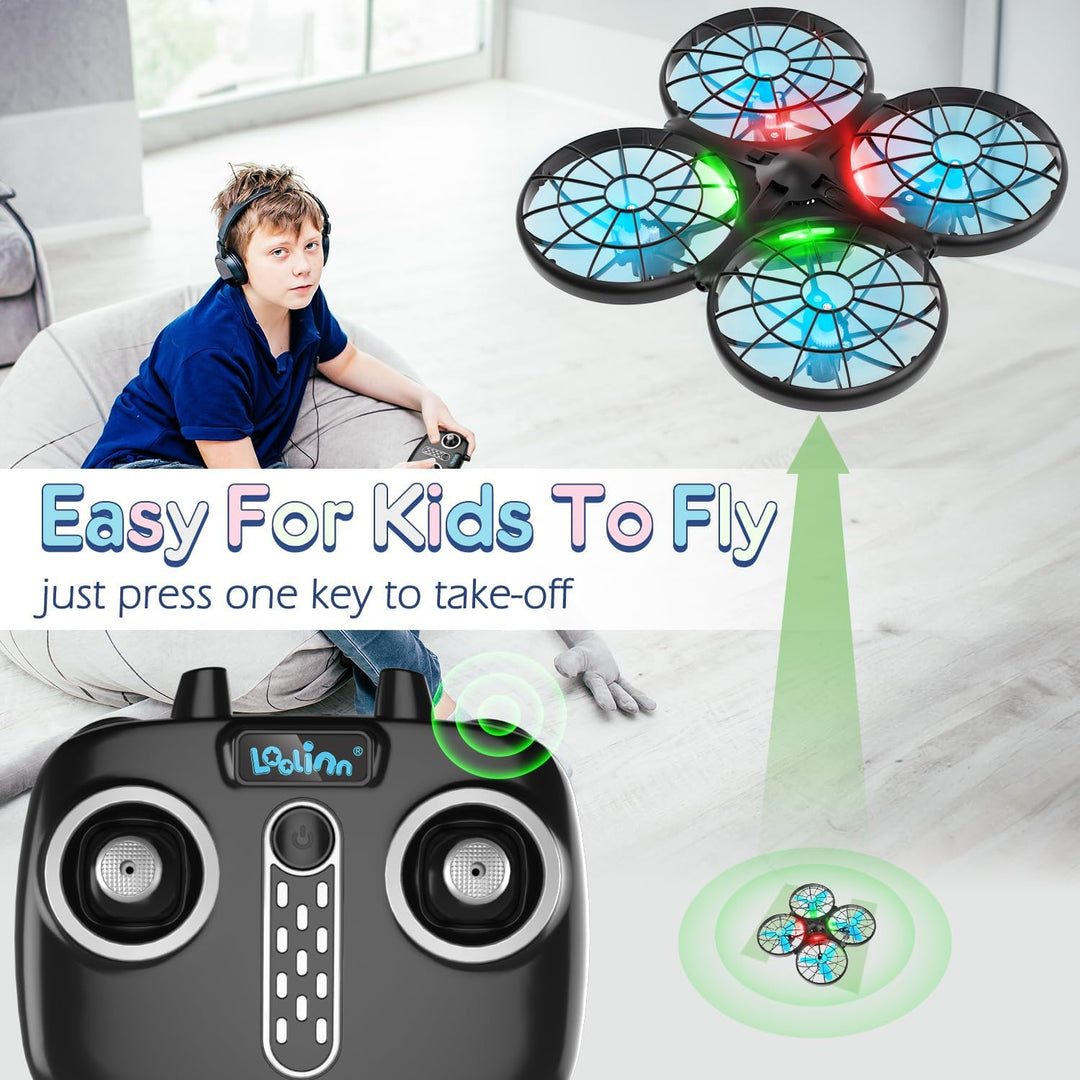 Loolinn | Drohne für Kinder Geschenk - Mini Drohne, RC Quadrocopter mit Antikollisionstechnologie /