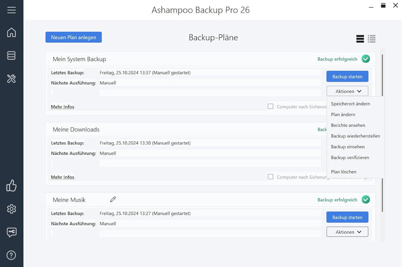 Backup Pro 25 - Datensicherung Programm, Rettung bei Malware-Befall, defekter Festplatte oder Window