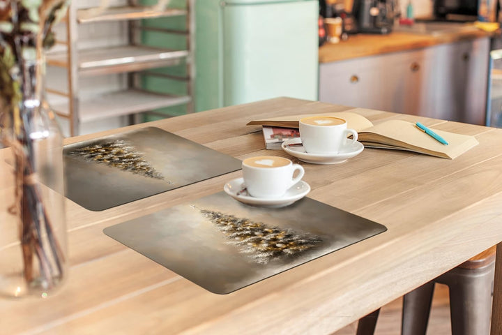 KitchenYeah© Platzsets Abwaschbar 6-Teilig Tischsets Platzdeckchen Platzset Weihnachten - Weihnachts