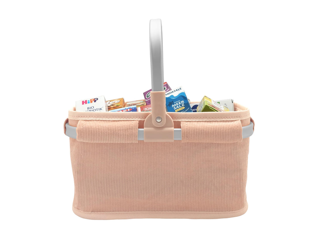 tanner DER KLEINE KAUFMANN TANNER Deco - Tragekorb aus Cord „Peach Blossom“ mit Marken-Miniaturfalts