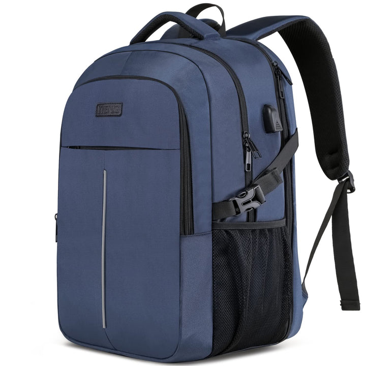 WENIG 17.3 Zoll Laptop Rucksack Herren 50L,Extra Gross Wasserdichte Arbeit Rucksack,Anti Diebstahl B