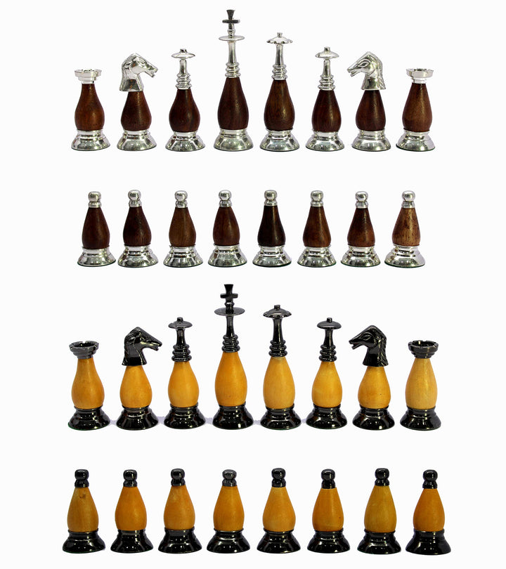 StonKraft Sammleredition Messing Schachfiguren Bauern Schachfiguren Schachfiguren Figuren (3.5" Holz
