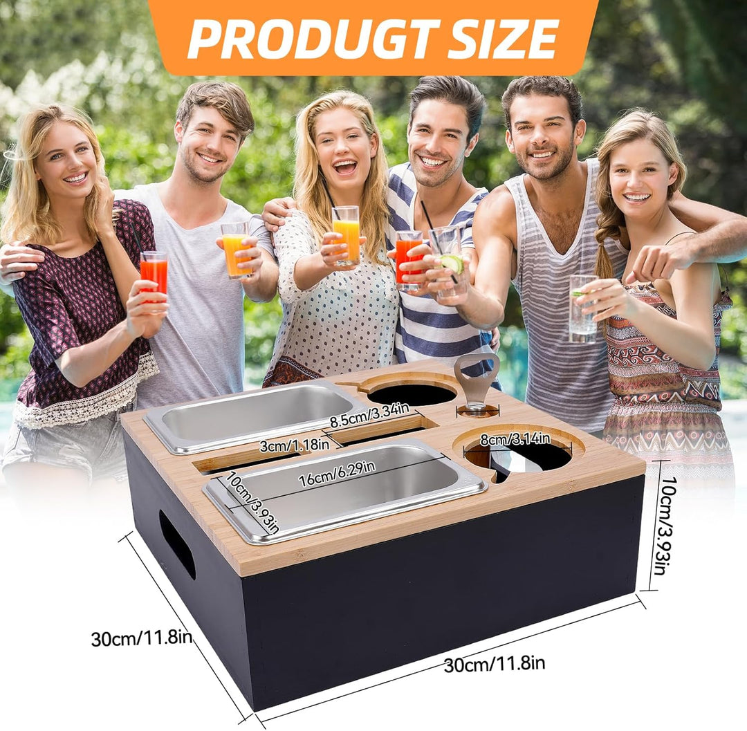 Couchbar Snackbox,Sofa Tablett,Mit Abnehmbarer Deckel,Couch Tablett,Beistelltisch Mit Holz Sofatable