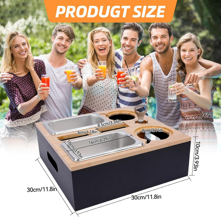 Couchbar Snackbox,Sofa Tablett,Mit Abnehmbarer Deckel,Couch Tablett,Beistelltisch Mit Holz Sofatable