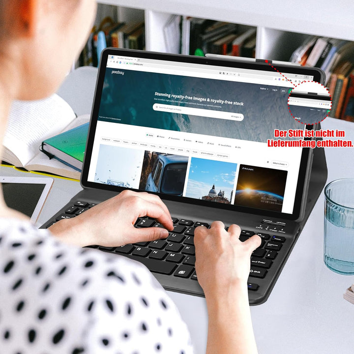 Tastatur Hülle für Lenovo Idea Tab 11 Zoll Tablet 2025,QWERTZ Wireless Abnehmbare Tastatur Kompatibe