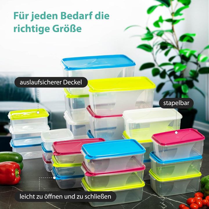 MiraHome Gefrierdosen 12x0,3L rechteckig grün – Vorratsdosen mit Deckel luftdicht – Transparente Fri