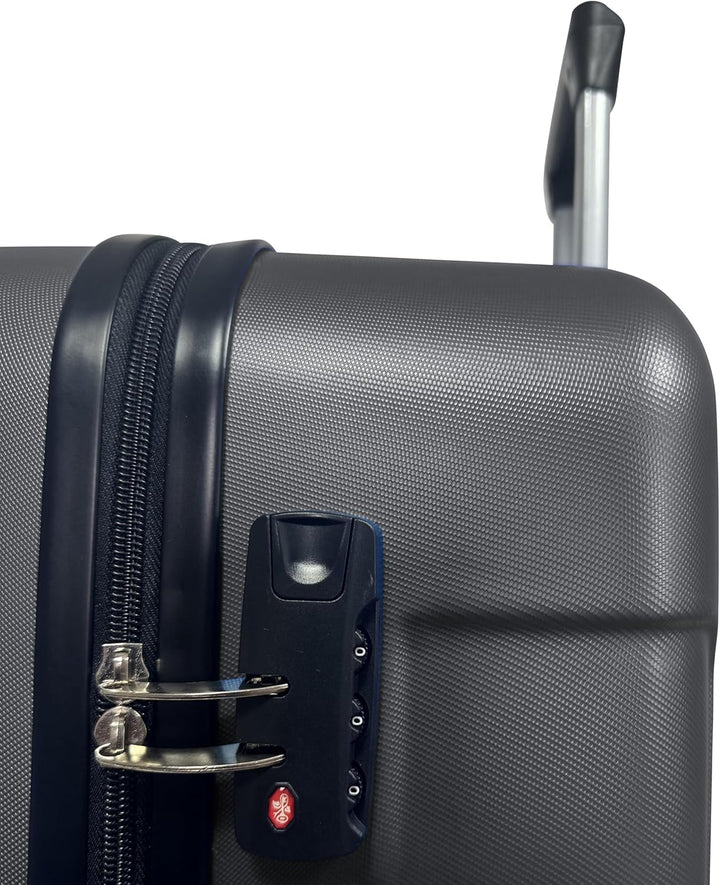 MY TRAVEL BAG Hartschalen-Koffer Reisekoffer ABS Koffer Trolley (Handgepäck-Mittel-Gross-Set) 4 Dopp
