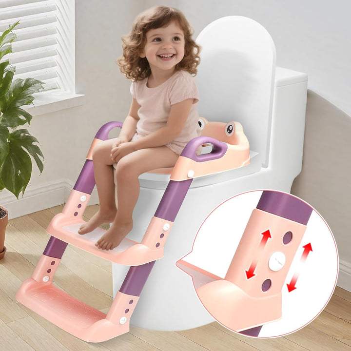 Toilettensitz Kinder mit Treppe, Toilettentrainer für Kinder, 2 IN 1 Toilettentrainer mit Treppe für