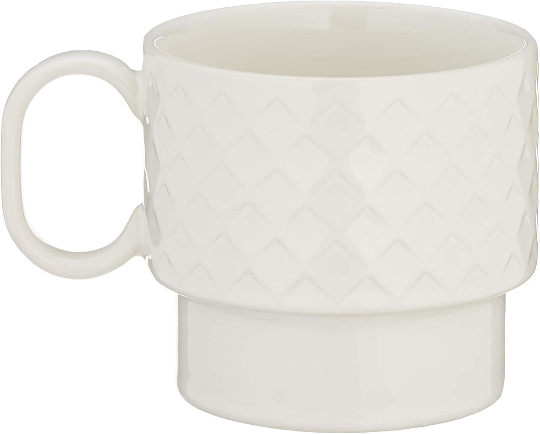 Sagaform Teebecher 400 ml, Coffee&More Kollektion, Farbe Weiss, aus Steingut, Höhe 9 cm, Durchmesser