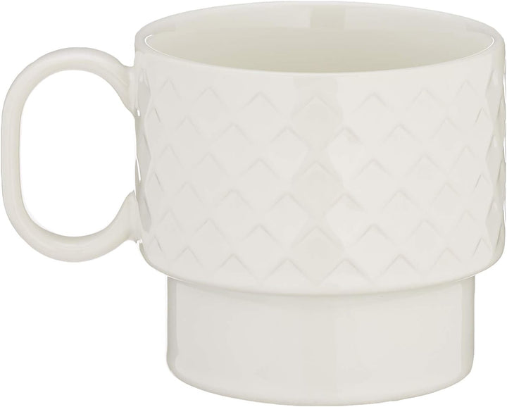 Sagaform Teebecher 400 ml, Coffee&More Kollektion, Farbe Weiss, aus Steingut, Höhe 9 cm, Durchmesser