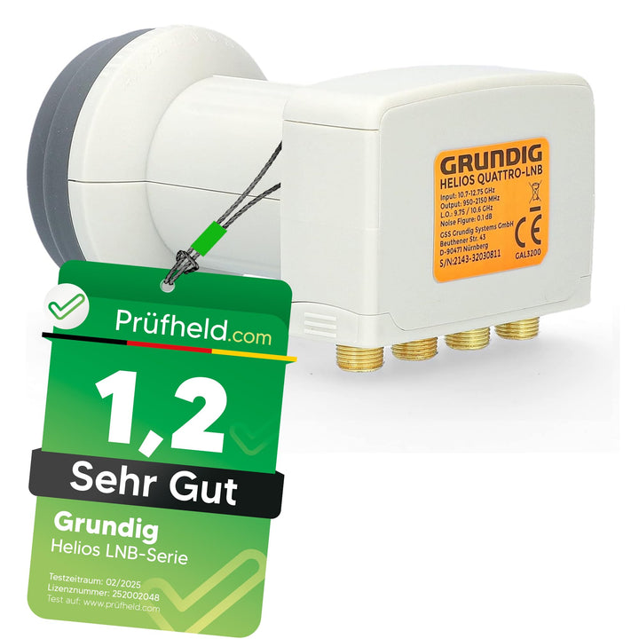 [ Test SEHR GUT, Note 1.2 *] GSS Helios Quattro LNB mit LTE Abschirmung &amp; Sun Protect UV Schutz, nur