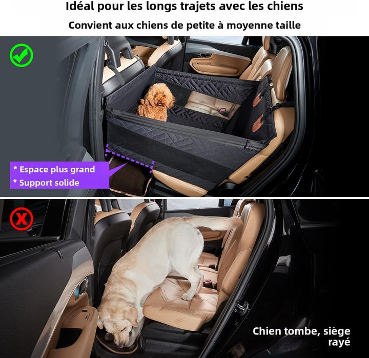 hundeautositz Hundesitz bis 15kg – Sicherer Autositzbezug für Rücksitz, Robuster Hunde-Boostersitz m