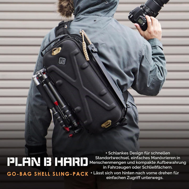 HAZARD 4 Plan-B Hard: Go-Bag Shell Sling-Pack Schwarz, Schwarz