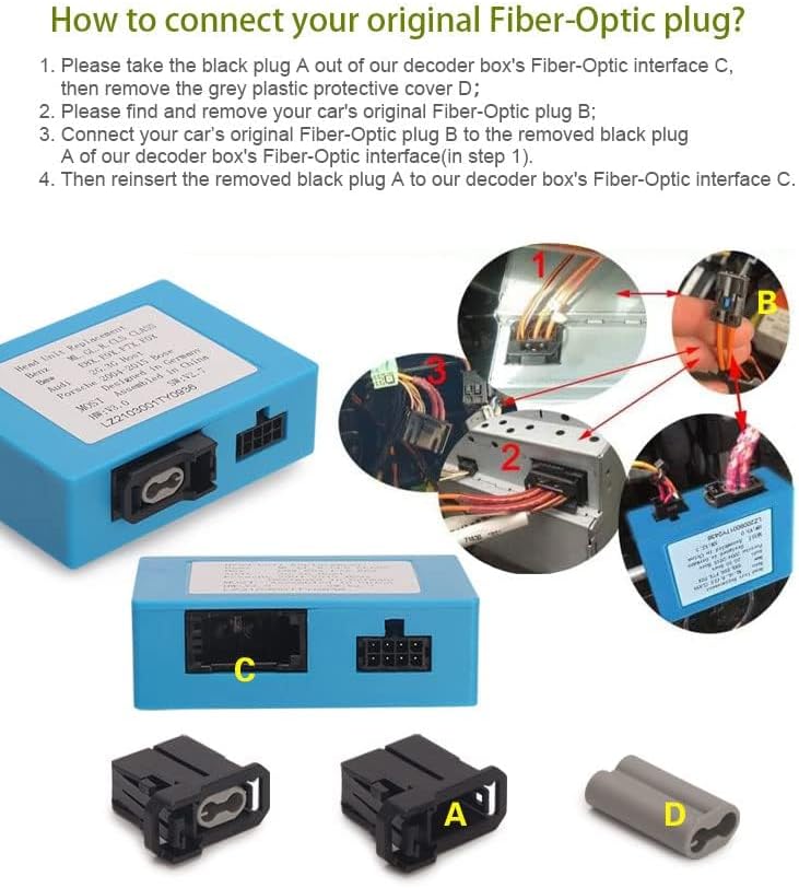 erisin PC001 Most Optical Fiber Decoder Box Glasfaser-Decoderbox für Mercedes Benz ML/GL/R/CLS/E/SLK