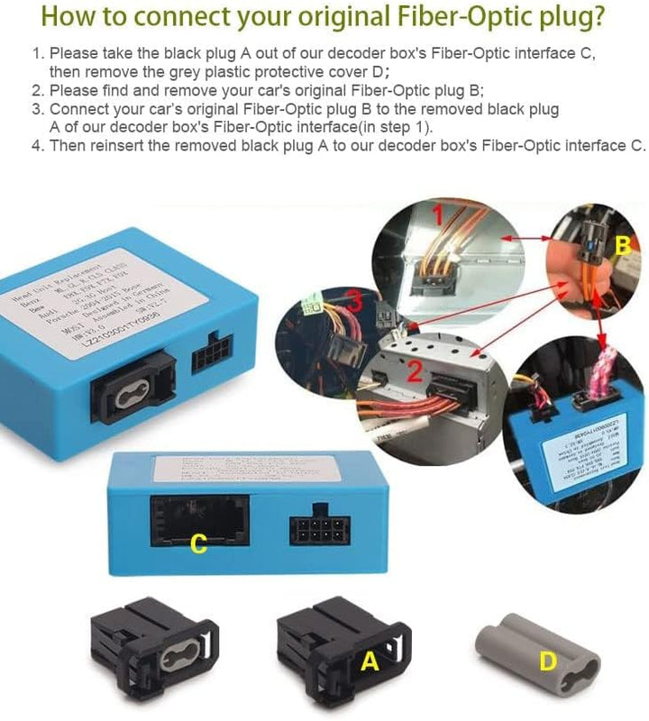 erisin PC001 Most Optical Fiber Decoder Box Glasfaser-Decoderbox für Mercedes Benz ML/GL/R/CLS/E/SLK