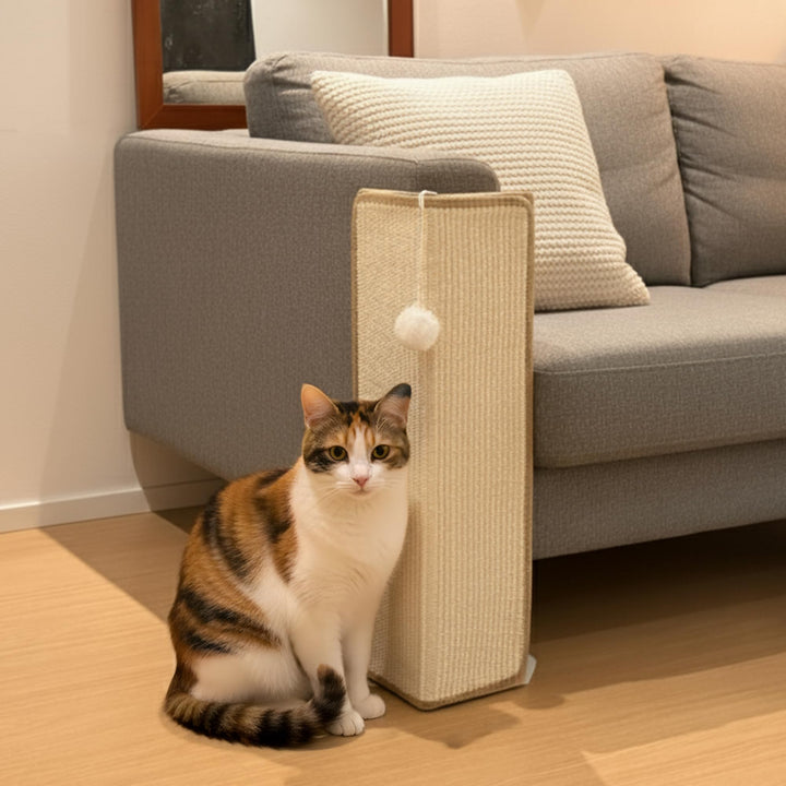 PETKARAY Katzenkratzbrett für unter Möbeln, 60 cm Sisal Kratzbrett für Sofa-Ecke, Katzen Kratzbaum,