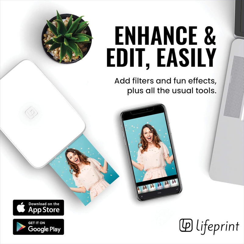 Lifeprint 3x4.5 Tragbarer Foto- und Videodrucker für iOS- und Android-Geräte. Erwecken Sie Ihre Foto